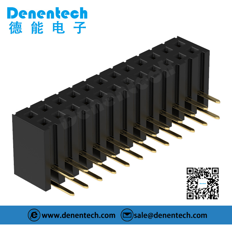 Denentech 工厂直销 2.00MM排母H7.20双排90度 2.0mm双排弯母座 母插座环保镀金